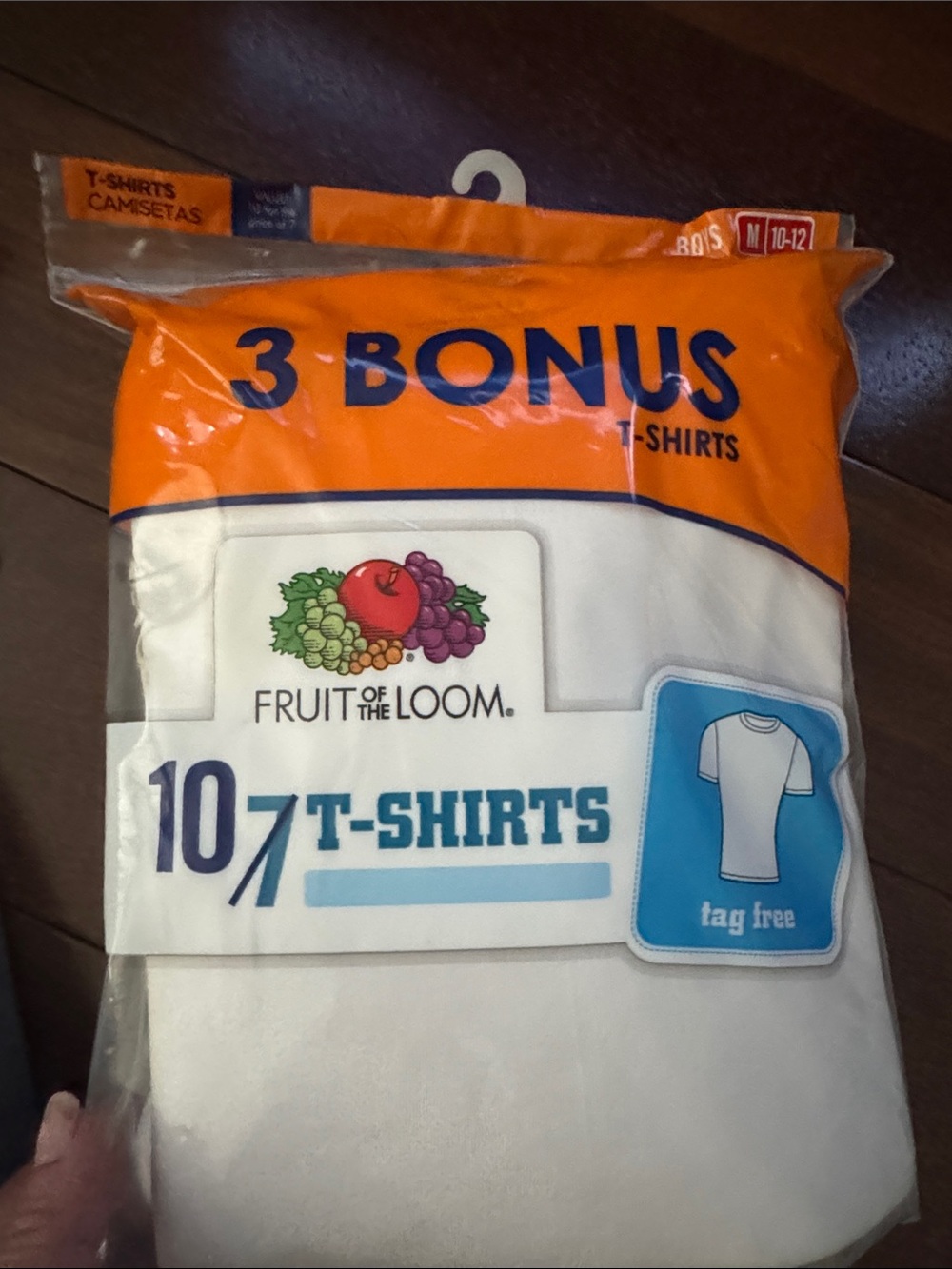 Fruit of the Loom White Kids Short Sleeve Tee Pack with Orange Accent Packaging